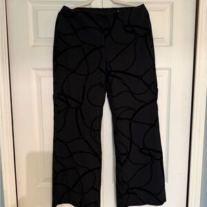 Chico's Black Wide-Leg Pants with Tonal Chain Print